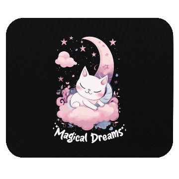 Discover Magical Dreams Sleeping Cat Unicorns Pastel Moon S Mouse Pads
