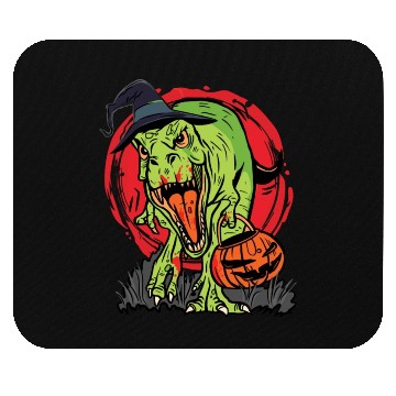 Discover Trick Or Treating Dinosaur With Jack O Lantern Mouse Pads