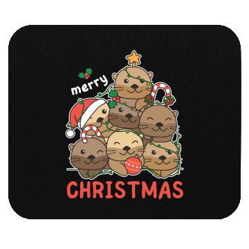 Discover Otter Christmas Tree Merry Christmas Mouse Pads