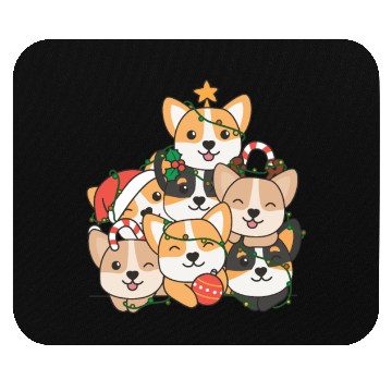 Discover Corgi Christmas Tree Funny Animal Christmas Mouse Pads