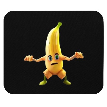 Discover Video game character with a banana Mouse Pads