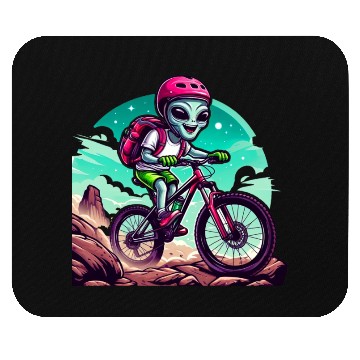 Discover MTB alien race on mountain bike Mouse Pads