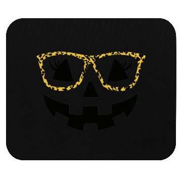 Discover Jack O Lantern Cute Face Pumpkin with Leopard Prin Mouse Pads