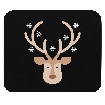 Discover Reindeer Head With Snowflakes Mouse Pads