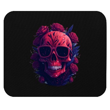 Discover red skull Mouse Pads