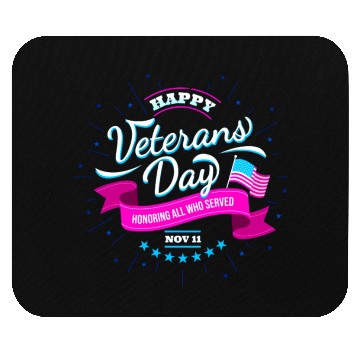 Discover Text Veterans day Mouse Pads