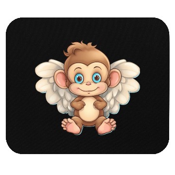 Discover monkey chimpanzee angel flights Mouse Pads