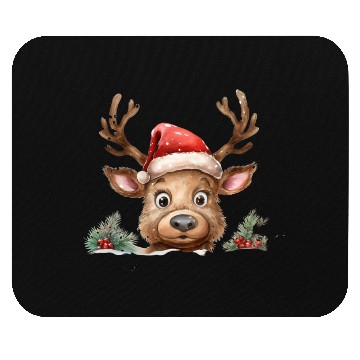Discover Christmas watercolor Reindeer Mouse Pads