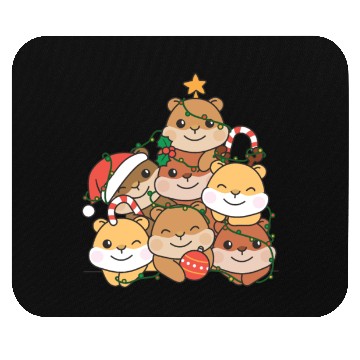 Discover Hamster Christmas Tree Funny Animal Christmas Mouse Pads