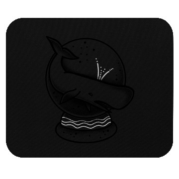 Discover Tattoo Blue Whale on a Snow Globe Mouse Pads
