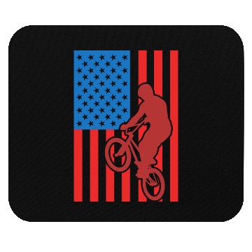 Discover Patriotic BMX Cyclist Mouse Pads