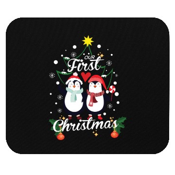 Discover Penguins First Christmas Newborn Mouse Pads