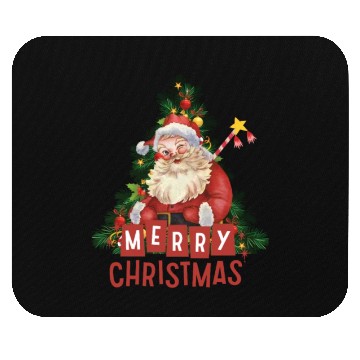 Discover A Jolly Red Santa and a Sparkling Christmas Tree Mouse Pads