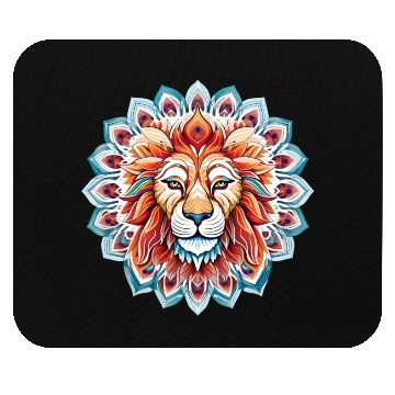 Discover Lion Colored Mandala Art Mouse Pads