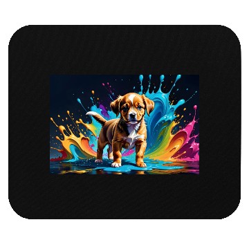 Discover Cute Puppy Made of Liquid Colours Mouse Pads