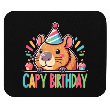 Discover Capybara Capy Birthday Pun Happy Birthday Mouse Pads