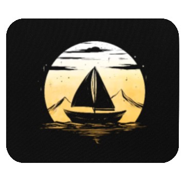 Discover Sailboat moon sailing gift for captain holiday Mouse Pads