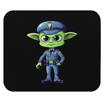 Discover Police alien Mouse Pads