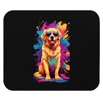 Discover Cool Golden Retriever with Sunglasses Mouse Pads