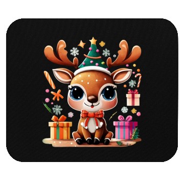 Discover Cute Reindeer Merry Christmas Gift Happy Holidays Mouse Pads