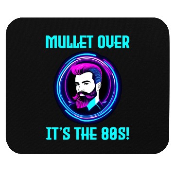Discover Neon Retro Barber Shop Sign 80s Style Mullet Hair Mouse Pads