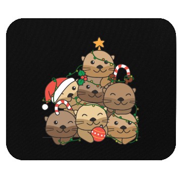 Discover Otter Christmas Tree Funny Animal Christmas Mouse Pads