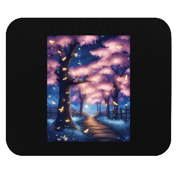 Discover Fireflies In Cherry Blossom Trees Mouse Pads