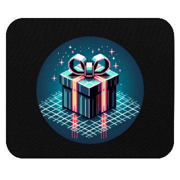 Discover Cyberpunk Pixel Art Gift Box - Neon Ribbons Mouse Pads