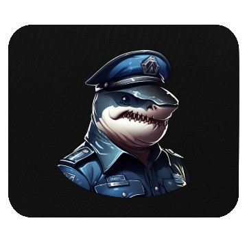 Discover Police shark Mouse Pads