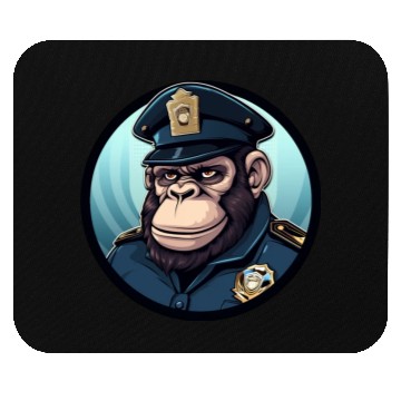 Discover Police gorilla Mouse Pads