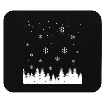 Discover Snowflakes And Pine Trees Mouse Pads