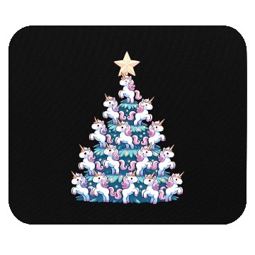 Discover Unicorn Christmas Tree Design Mouse Pads