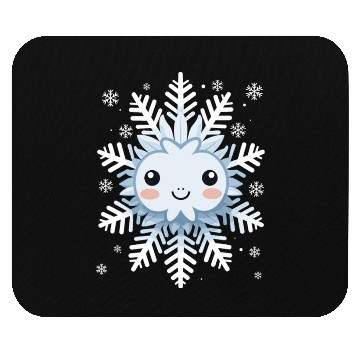 Discover Cute Funny Snowflake Snow Winter Kawaii Gift Mouse Pads