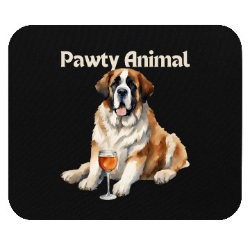 Discover Saint Bernard Dog Pawty Animal Mouse Pads