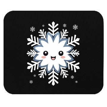 Discover Cute Funny Snowflake Snow Winter Kawaii Gift Mouse Pads