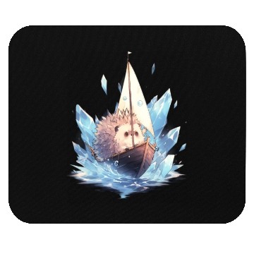 Discover Ice Sailing Hedgehog Ice Sailor Ice Boating Mouse Pads