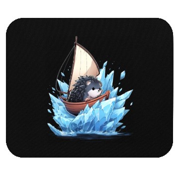 Discover Ice Sailing Hedgehog Ice Sailor Ice Boating Mouse Pads