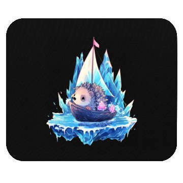 Discover Ice Sailing Hedgehog Ice Sailor Ice Boating Mouse Pads