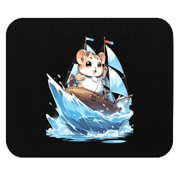 Discover Ice Sailing Hamster Ice Sailor Ice Boating Mouse Pads