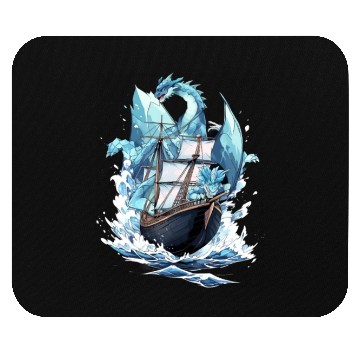 Discover Ice Sailing Dragon Ice Sailor Ice Boating Yachting Mouse Pads