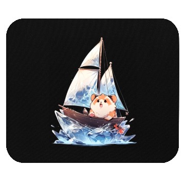 Discover Ice Sailing Hamster Ice Sailor Ice Boating Mouse Pads