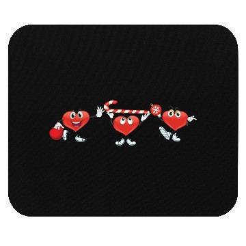 Discover Christmas hearts fun design Mouse Pads