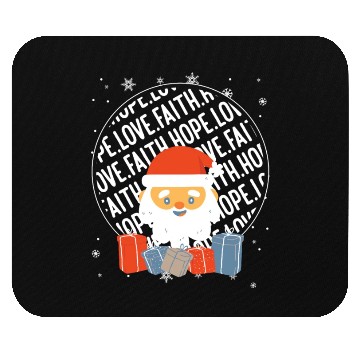 Discover Faith Hope Love Religious Family Christmas Santa Mouse Pads