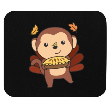 Discover Thanksgiving Day Outfits Turkey Monkey With Pie Mouse Pads