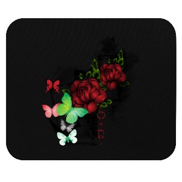 Discover female flowers butterfly Mouse Pads