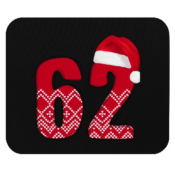 Discover 62 Red and White Christmas Number Sixty Two Mouse Pads
