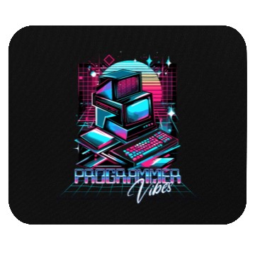 Discover Retro Neon Programmer Vibes 90s Mouse Pads