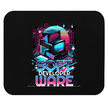 Discover Retro Neon Software Developer Vibes 90s Mouse Pads