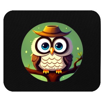 Discover Owl in a hat Mouse Pads