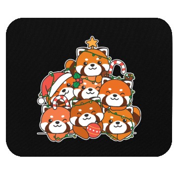 Discover Red Panda Christmas Tree Funny Animal Mouse Pads